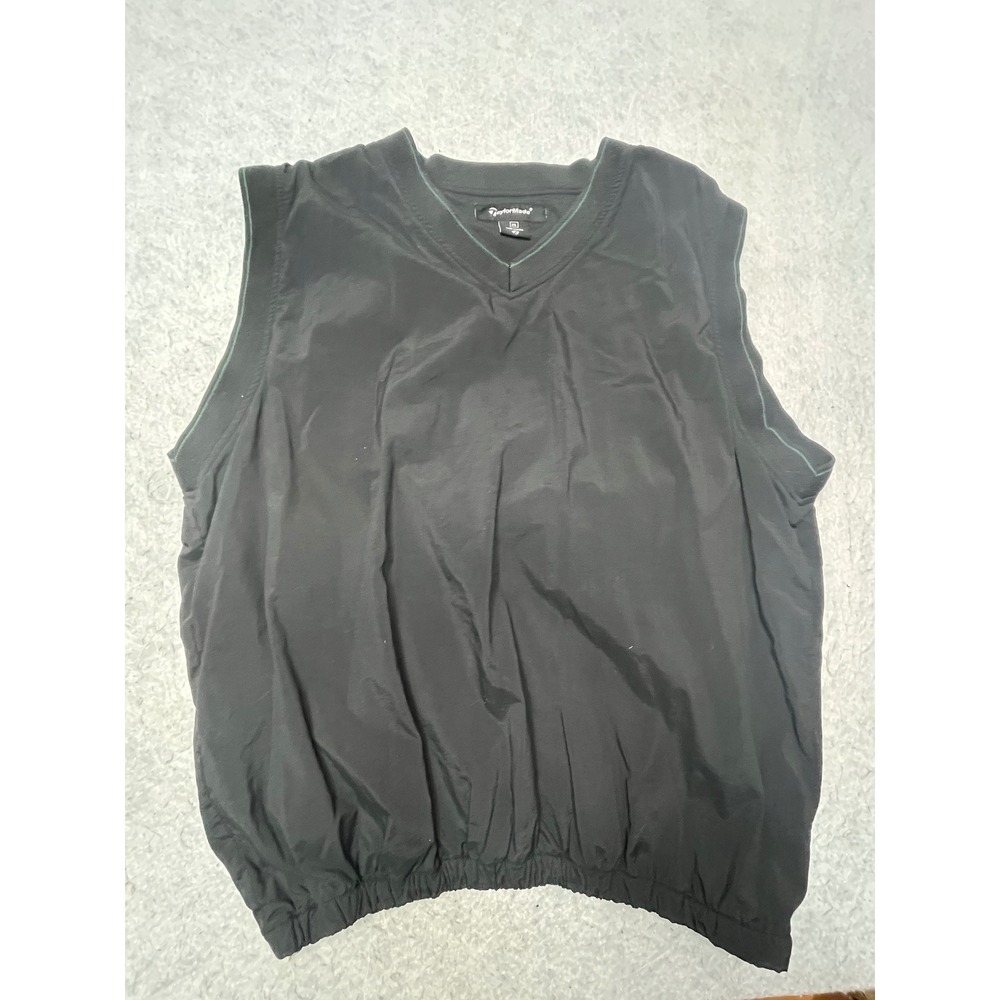 TaylorMade Mens Golf Wind Vest Black V-Neck Pullover‎ XXL Windbreaker Sleeveless